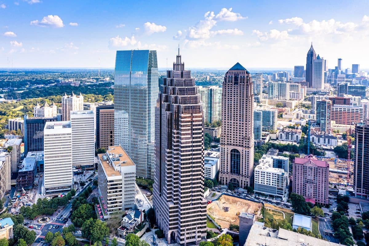 A skyline of Atlanta, Georgia.